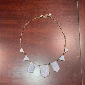 House of Harlow 1960 Gold Blue and Cream Geometric Necklace